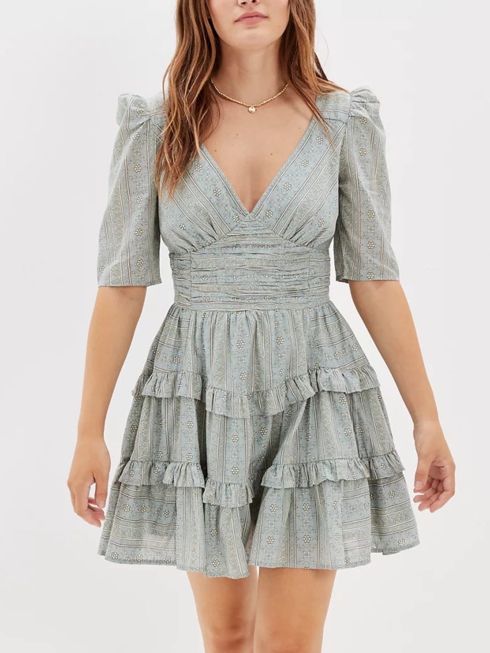 NWT American Eagle Ruched Fit And Flare Mini Dress Size Large